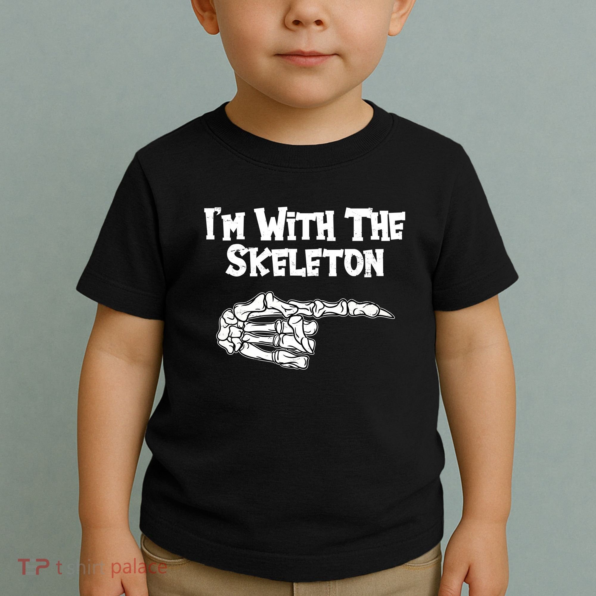 I'm With The Skeleton Funny Halloween Toddler T-Shirt