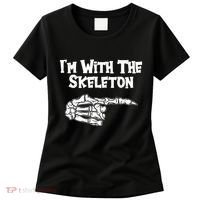 I'm With The Skeleton Funny Halloween Women's T-Shirt thumb 0