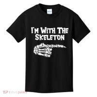 I'm With The Skeleton Funny Halloween Kids T-Shirt thumb 0