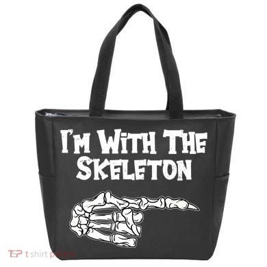 I'm With The Skeleton Funny Halloween Tote Bag