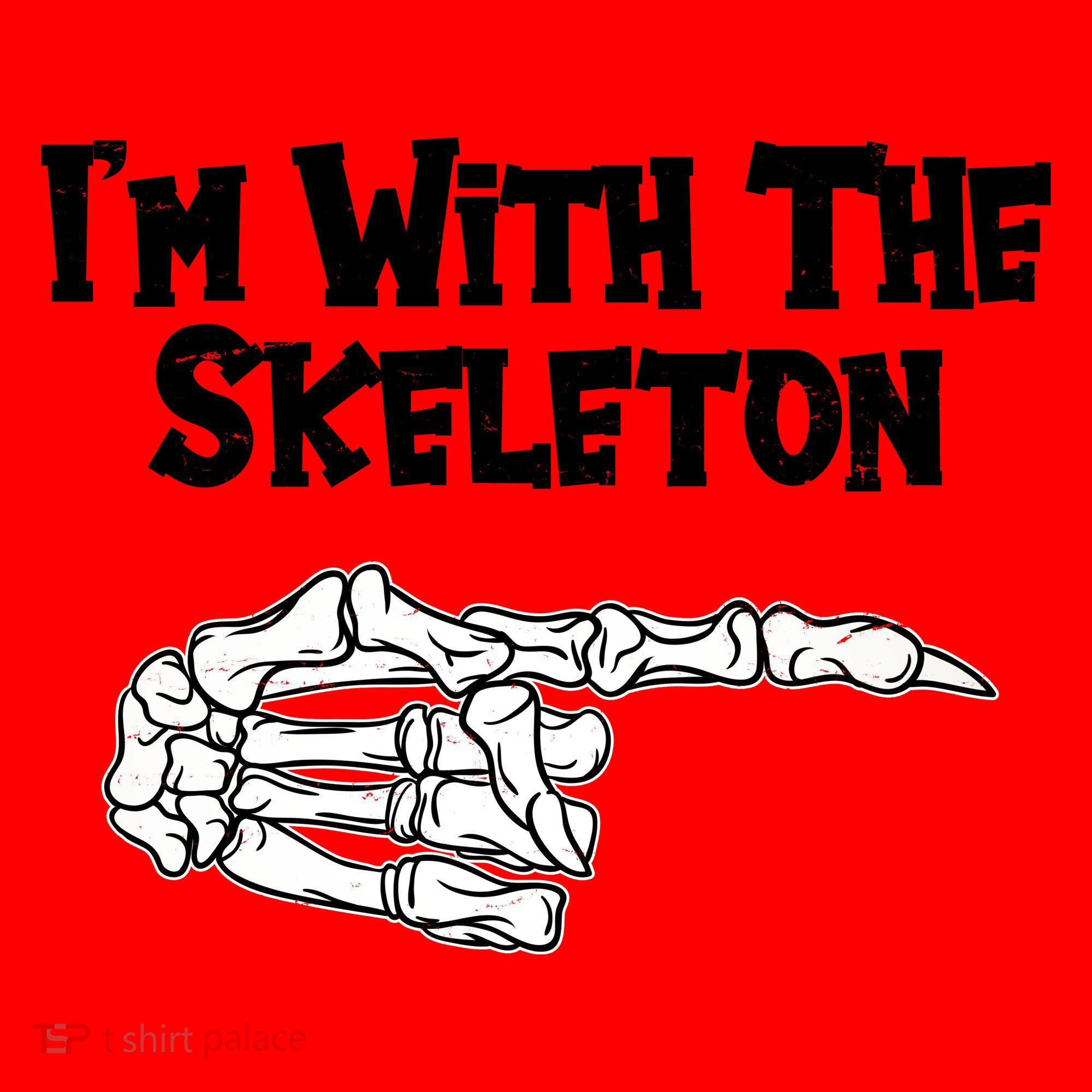 I'm With The Skeleton Funny Halloween Santa Hat