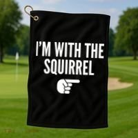 I'm With The Squirrel Costume Golf Towel thumb 1