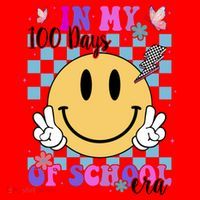 In My 100 Days Of School Era Retro Groovy Smile Santa Hat thumb 1