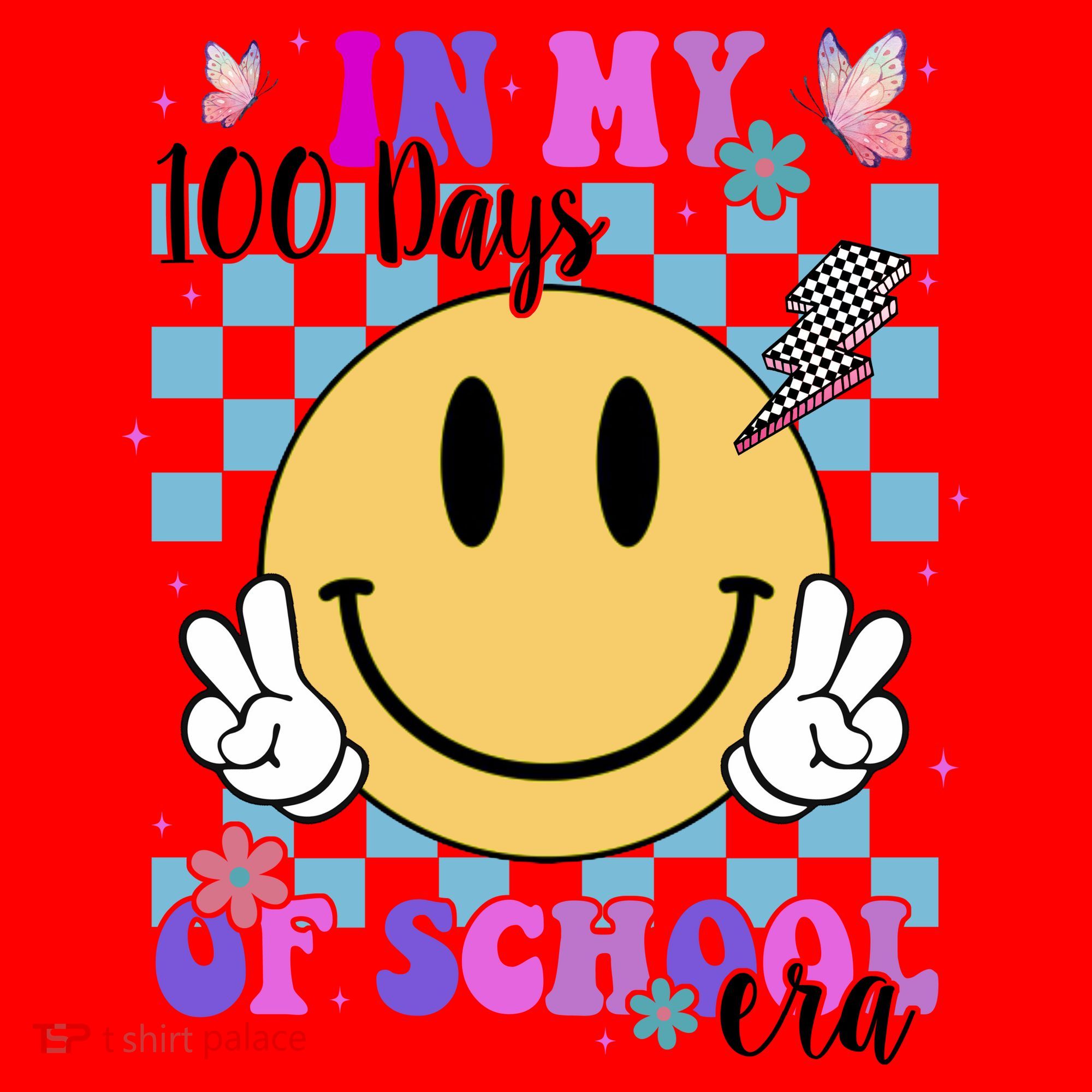 In My 100 Days Of School Era Retro Groovy Smile Santa Hat