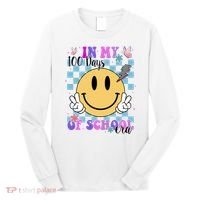 In My 100 Days Of School Era Retro Groovy Smile Long Sleeve Shirt thumb 0