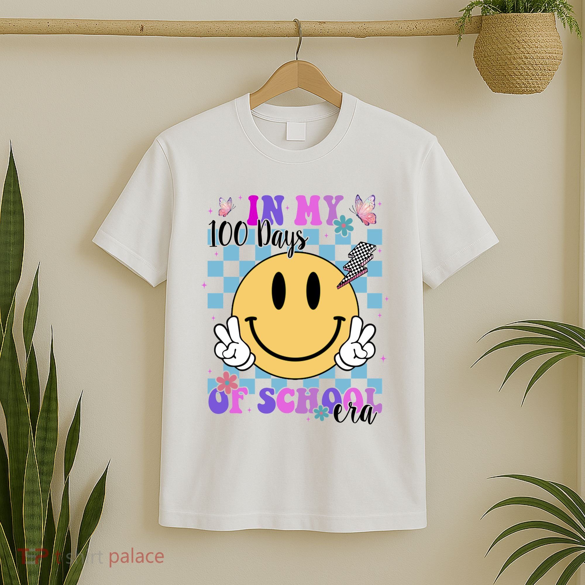 In My 100 Days Of School Era Retro Groovy Smile T-Shirt