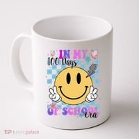 In My 100 Days Of School Era Retro Groovy Smile Coffee Mug thumb 0
