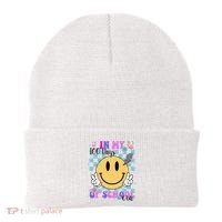 In My 100 Days Of School Era Retro Groovy Smile Beanie thumb 0