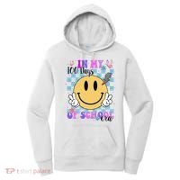In My 100 Days Of School Era Retro Groovy Smile Women's Hoodie thumb 0