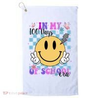 In My 100 Days Of School Era Retro Groovy Smile Golf Towel thumb 0