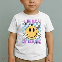 In My 100 Days Of School Era Retro Groovy Smile Toddler T-Shirt thumb 2