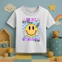 In My 100 Days Of School Era Retro Groovy Smile Toddler T-Shirt thumb 3