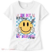 In My 100 Days Of School Era Retro Groovy Smile Women's T-Shirt thumb 0