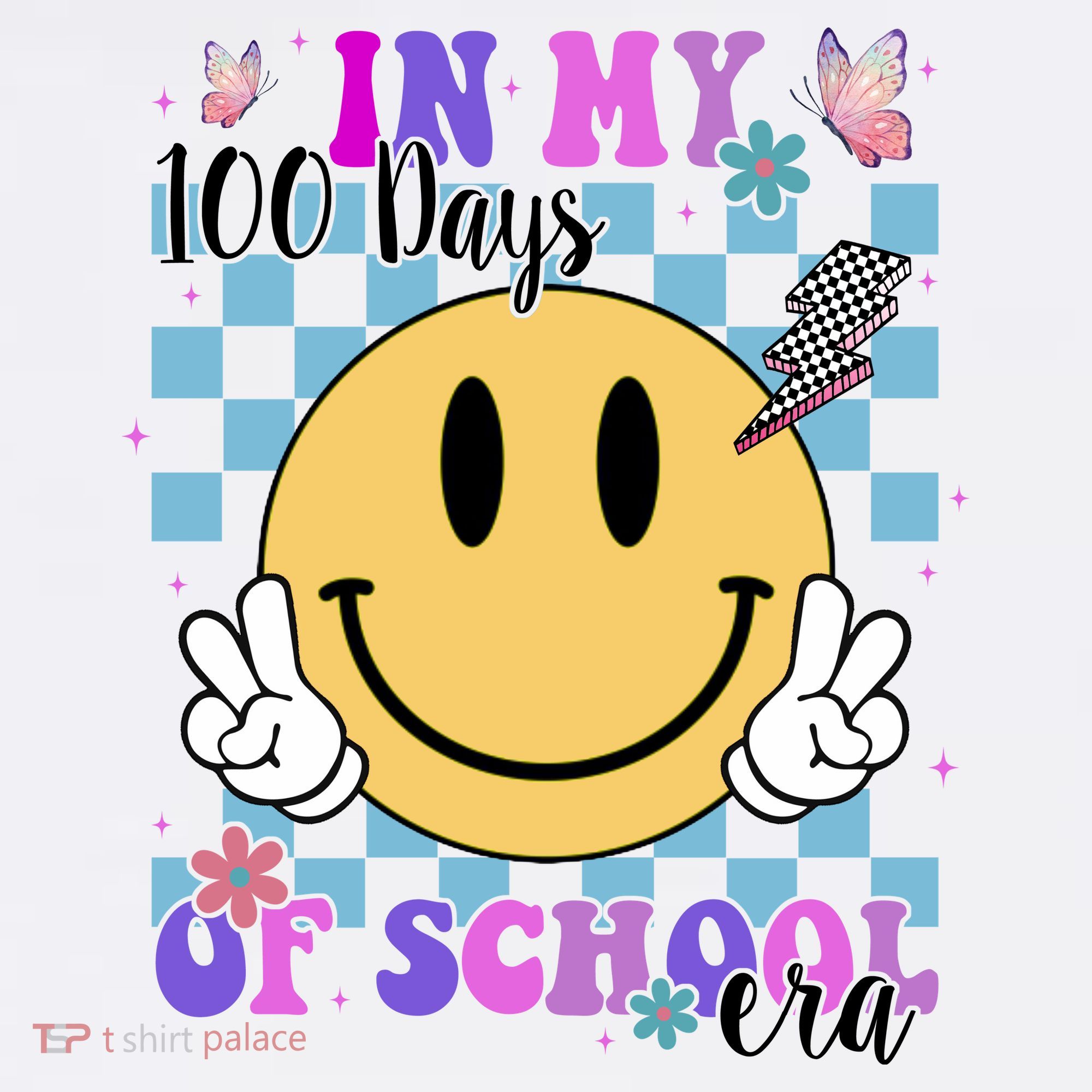 In My 100 Days Of School Era Retro Groovy Smile Kids Sweatshirt