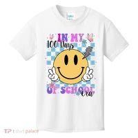 In My 100 Days Of School Era Retro Groovy Smile Kids T-Shirt thumb 0