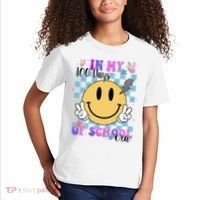 In My 100 Days Of School Era Retro Groovy Smile Kids T-Shirt thumb 2