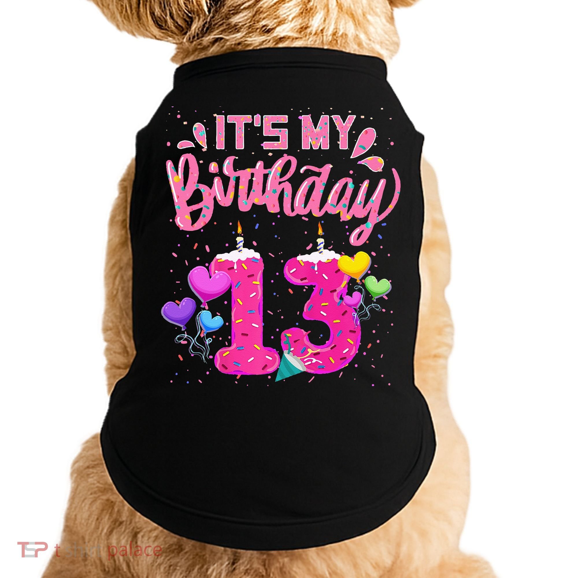 Its My 13th Birthday Doughnut Happy 13 Years Old Doggie Tank