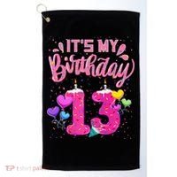 Its My 13th Birthday Doughnut Happy 13 Years Old Golf Towel thumb 0