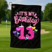 Its My 13th Birthday Doughnut Happy 13 Years Old Golf Towel thumb 1