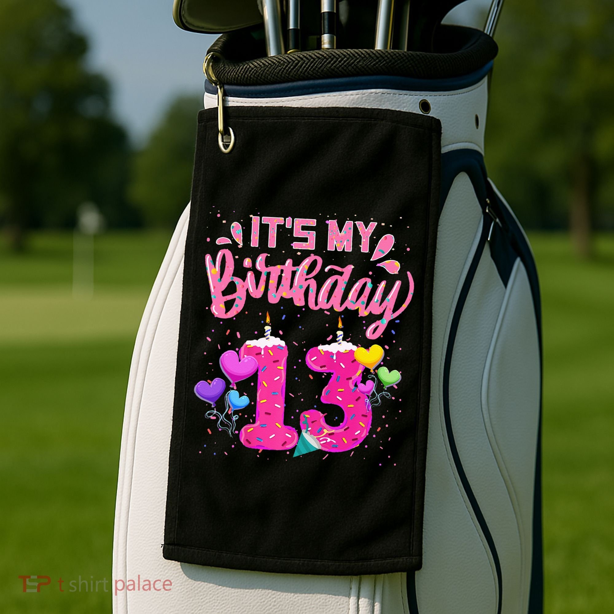 Its My 13th Birthday Doughnut Happy 13 Years Old Golf Towel