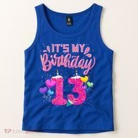 Its My 13th Birthday Doughnut Happy 13 Years Old Tank Top thumb 2