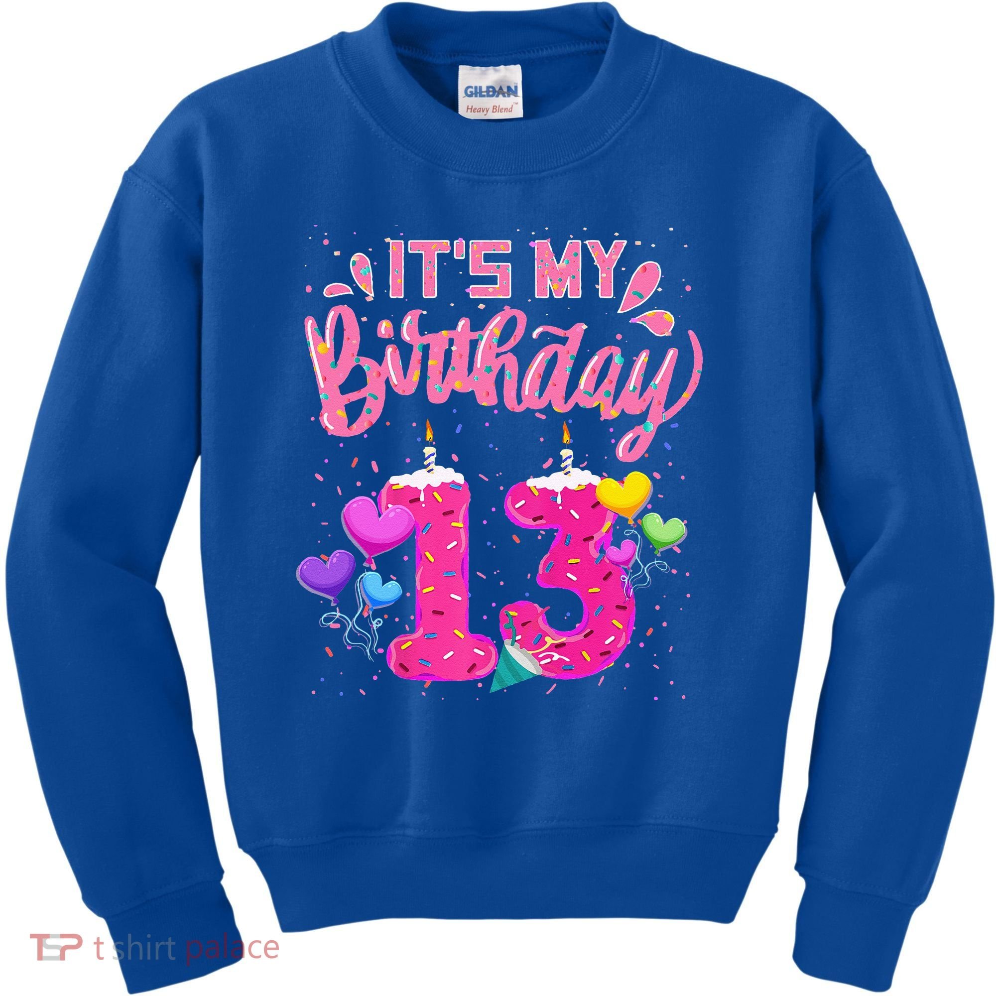 Its My 13th Birthday Doughnut Happy 13 Years Old Kids Sweatshirt