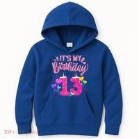 Its My 13th Birthday Doughnut Happy 13 Years Old Kids Hoodie thumb 0