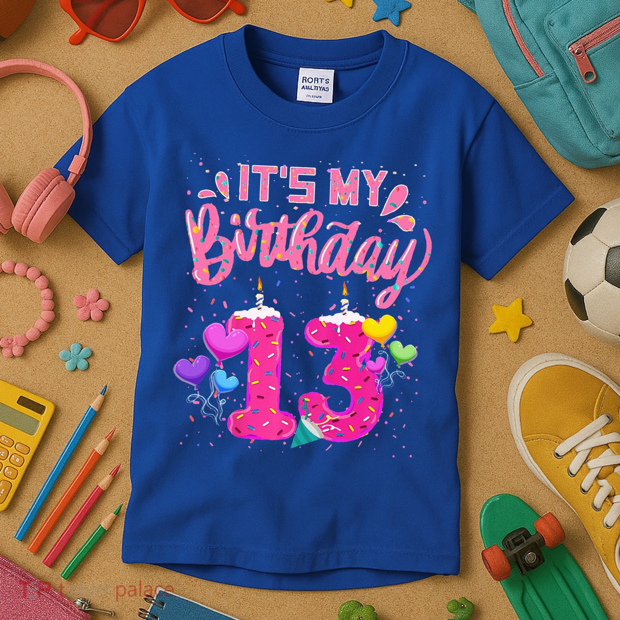 Its My 13th Birthday Doughnut Happy 13 Years Old Kids T-Shirt