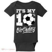 Its My 10th Birthday Soccer Player 10 Bday Party Team Baby Bodysuit thumb 0