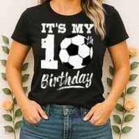 Its My 10th Birthday Soccer Player 10 Bday Party Team Women's T-Shirt thumb 2