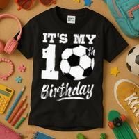 Its My 10th Birthday Soccer Player 10 Bday Party Team Kids T-Shirt thumb 3