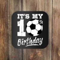It's My 10th Birthday Soccer Player 10 Bday Party Team Coaster thumb 0