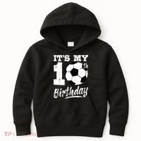 It's My 10th Birthday Soccer Player 10 Bday Party Team Kids Hoodie thumb 0