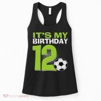 It's My 12th Birthday Boy Soccer Football 12 Years Old Women's Tank Top thumb 0
