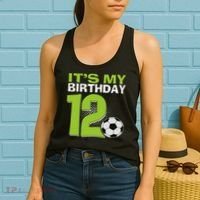 It's My 12th Birthday Boy Soccer Football 12 Years Old Women's Tank Top thumb 2