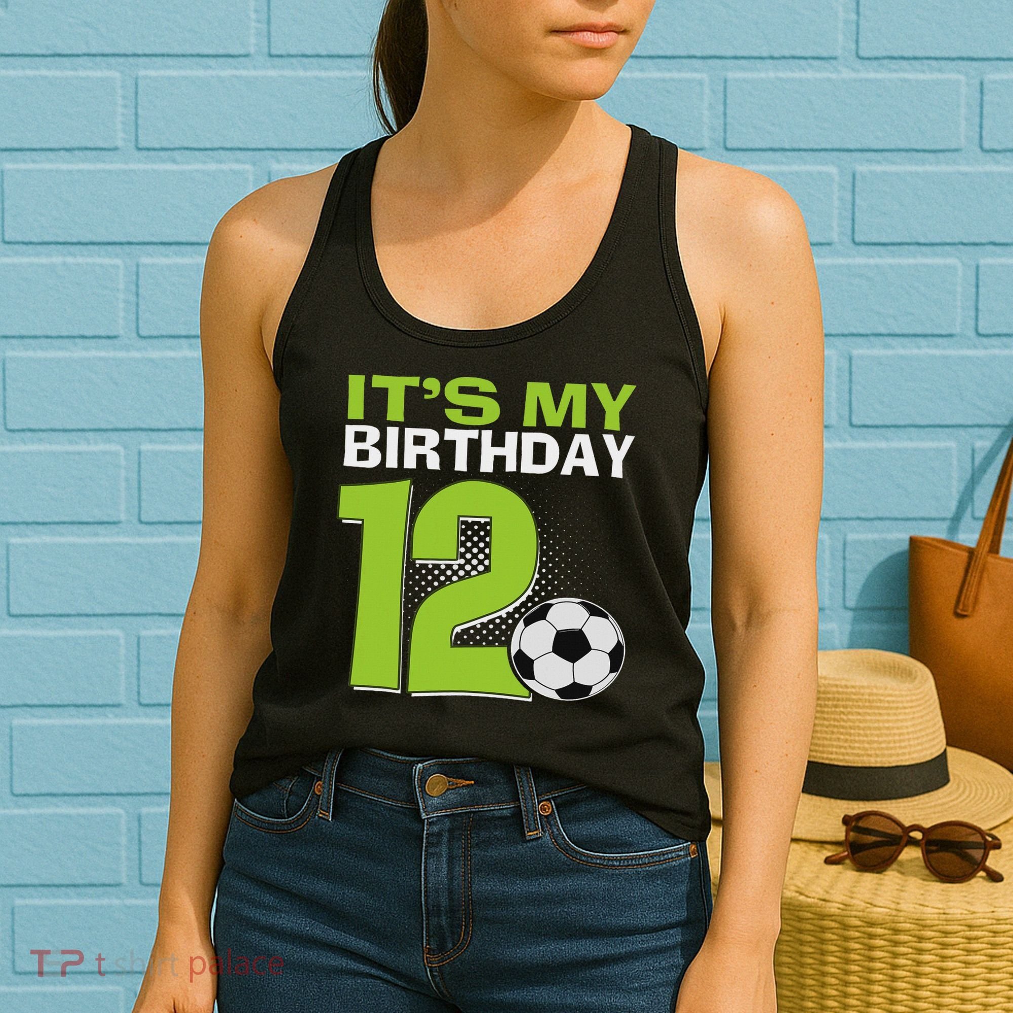 It's My 12th Birthday Boy Soccer Football 12 Years Old Women's Tank Top