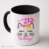 It's My 12th Birthday Funny Cat Birthday 12 Year Old Coffee Mug thumb 0