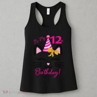 It's My 12th Birthday Funny Cat Birthday 12 Year Old Women's Tank Top thumb 3