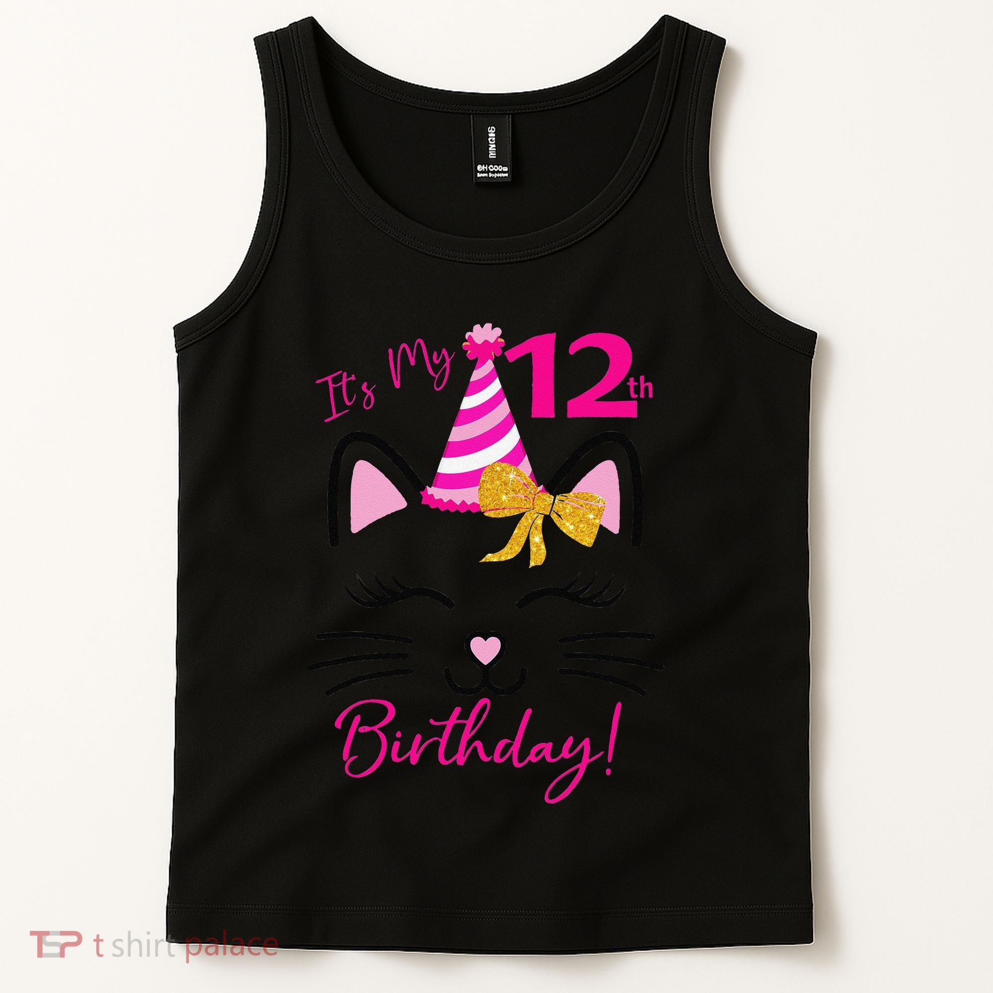 It's My 12th Birthday Funny Cat Birthday 12 Year Old Tank Top
