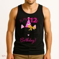 It's My 12th Birthday Funny Cat Birthday 12 Year Old Tank Top thumb 3