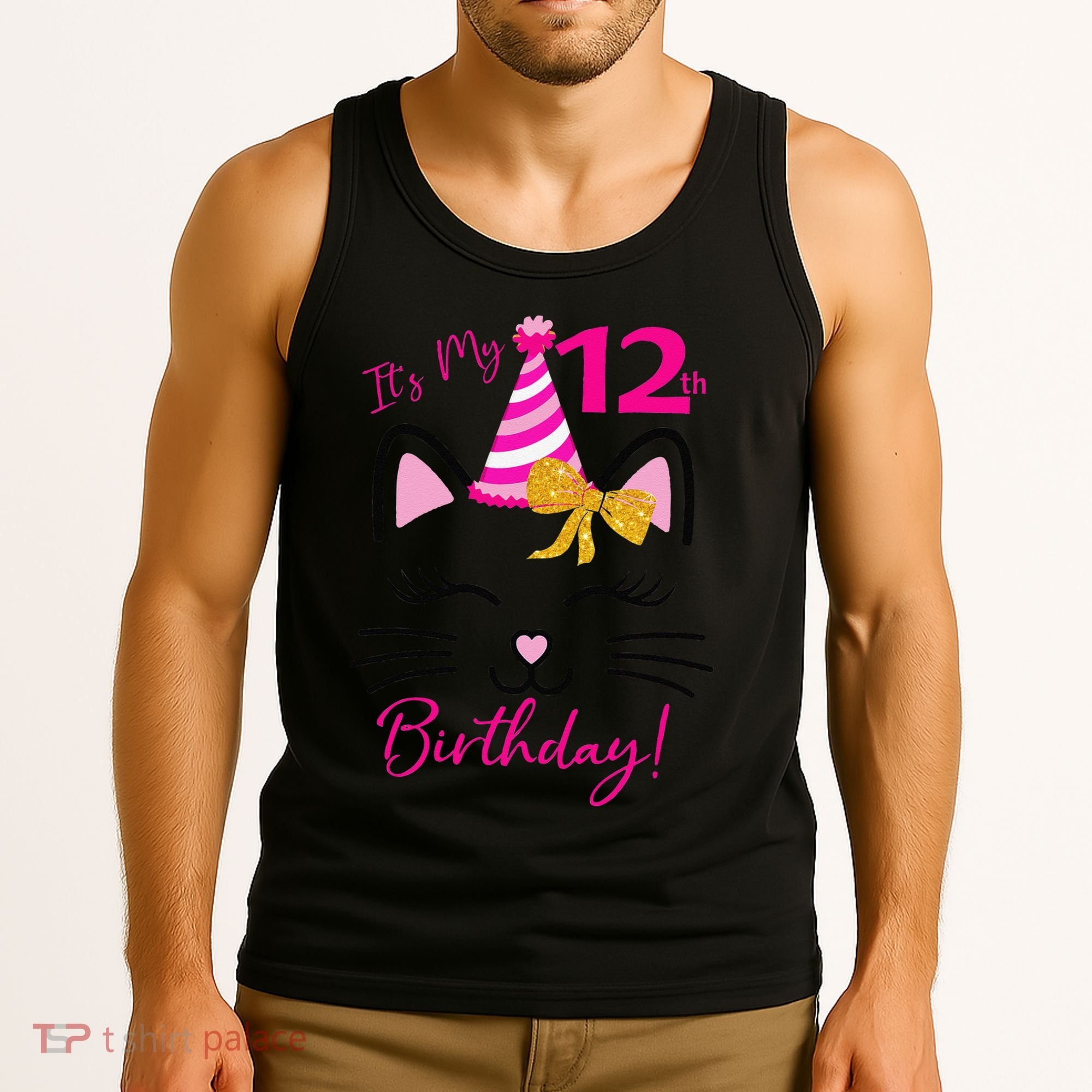 It's My 12th Birthday Funny Cat Birthday 12 Year Old Tank Top