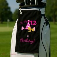 It's My 12th Birthday Funny Cat Birthday 12 Year Old Golf Towel thumb 2