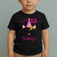 It's My 12th Birthday Funny Cat Birthday 12 Year Old Toddler T-Shirt thumb 2