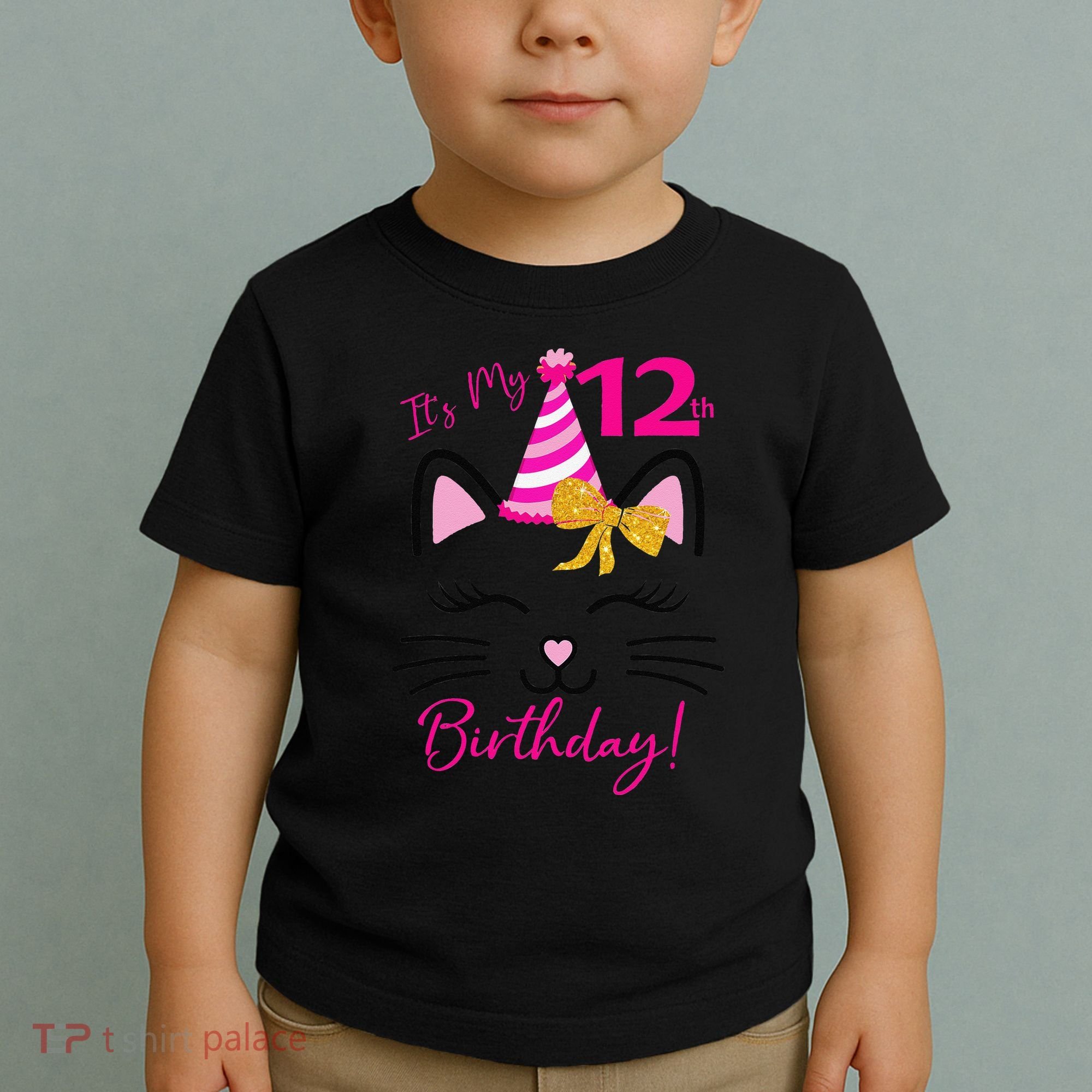 It's My 12th Birthday Funny Cat Birthday 12 Year Old Toddler T-Shirt