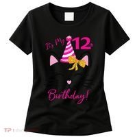 It's My 12th Birthday Funny Cat Birthday 12 Year Old Women's T-Shirt thumb 0