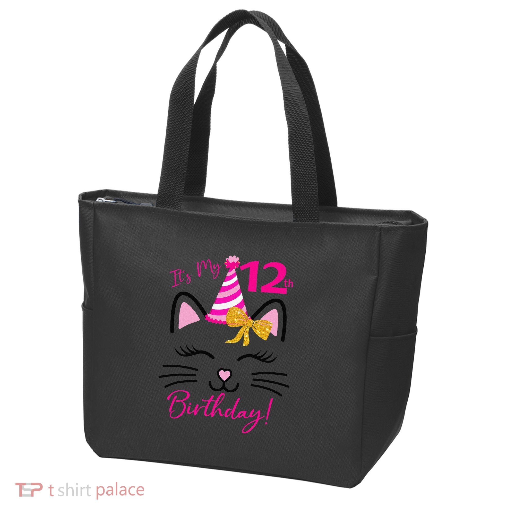 It's My 12th Birthday Funny Cat Birthday 12 Year Old Tote Bag