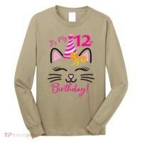 It's My 12th Birthday Funny Cat Birthday 12 Year Old Long Sleeve Shirt thumb 0
