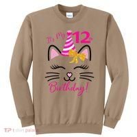 It's My 12th Birthday Funny Cat Birthday 12 Year Old Sweatshirt thumb 0