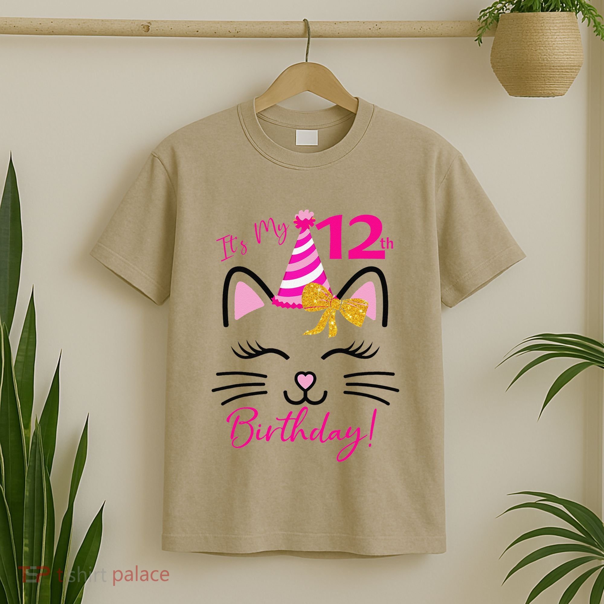 It's My 12th Birthday Funny Cat Birthday 12 Year Old T-Shirt