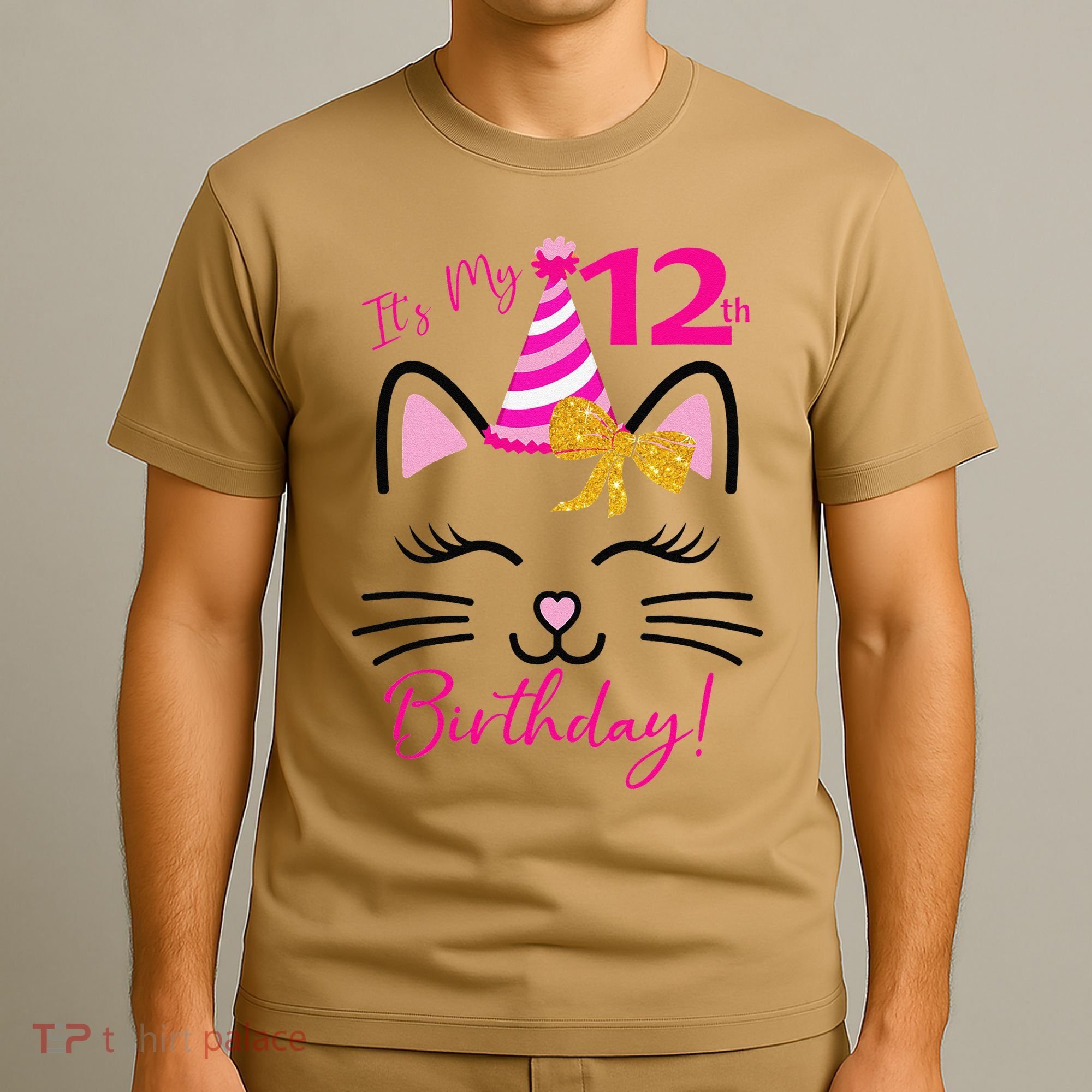 It's My 12th Birthday Funny Cat Birthday 12 Year Old T-Shirt